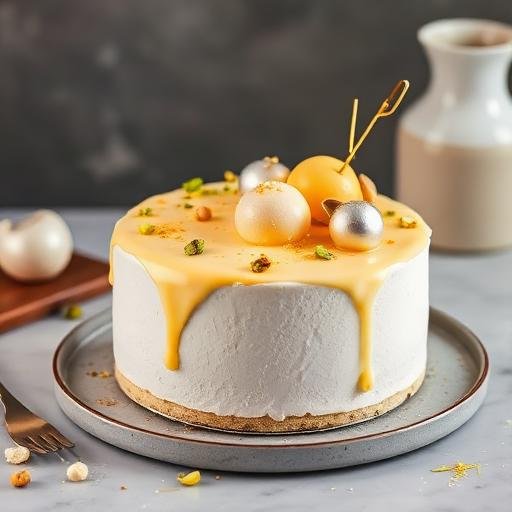 Anti Gravity Rasmalai Cake